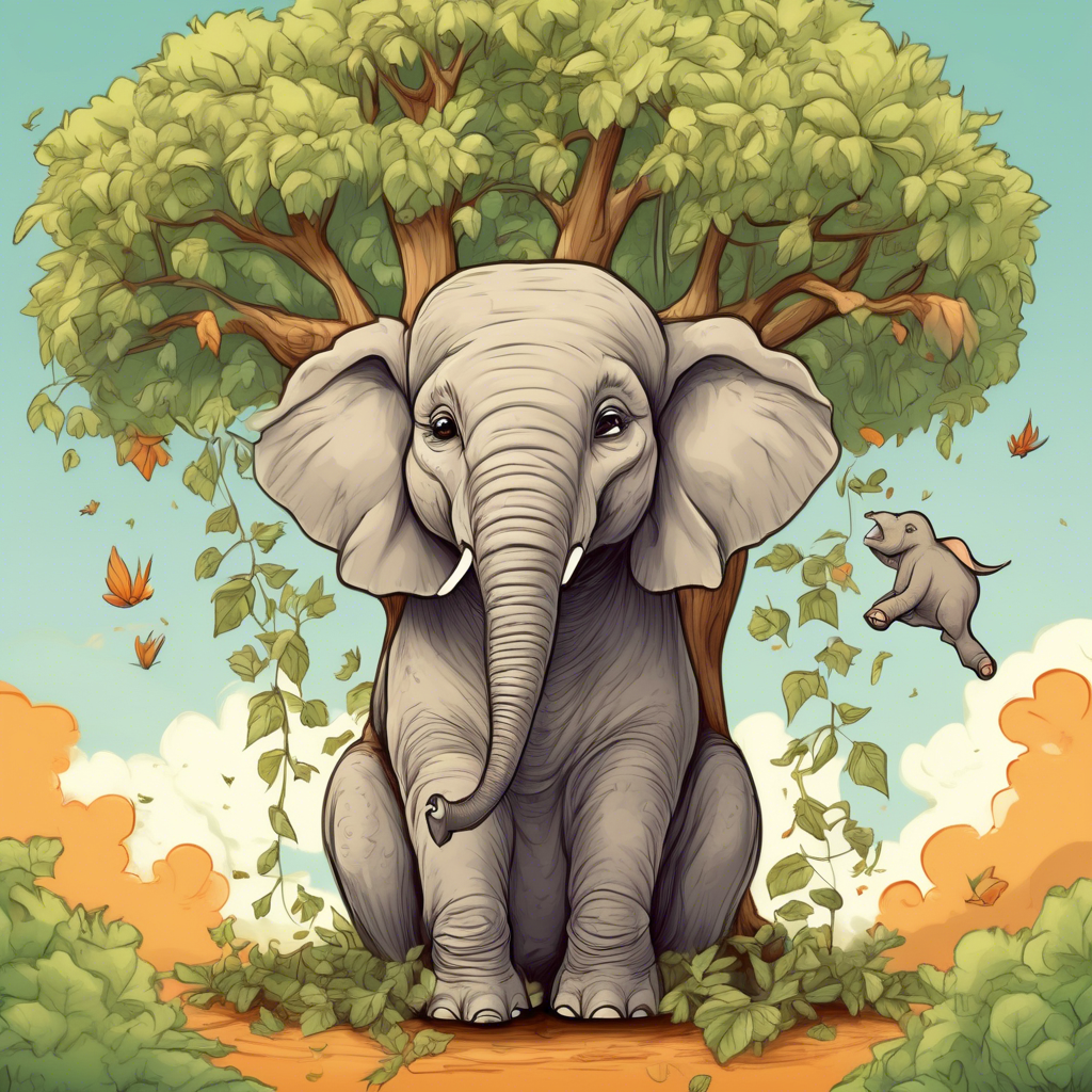 AI-generated illustrations: about jokes'elephant'