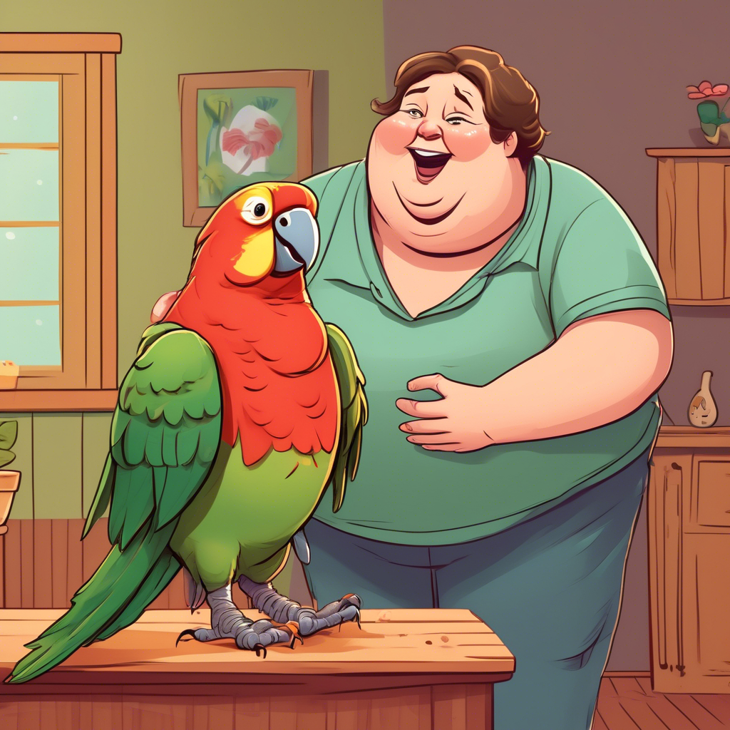 AI-generated illustrations: about jokes'parrot'