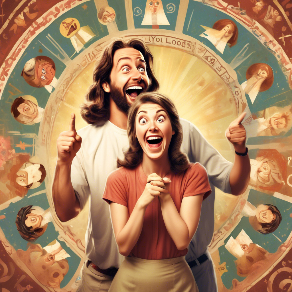 AI-generated illustrations: about jokes'jesus'