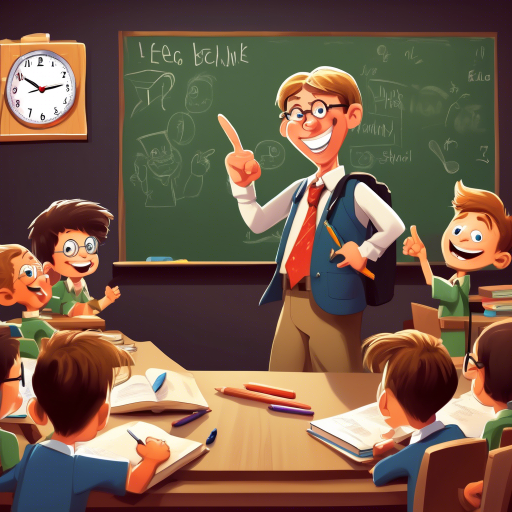 AI生成イラスト：ジョークについて'teacher'